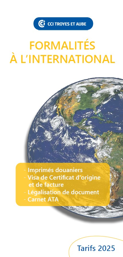Tarifs des formalités à l’international